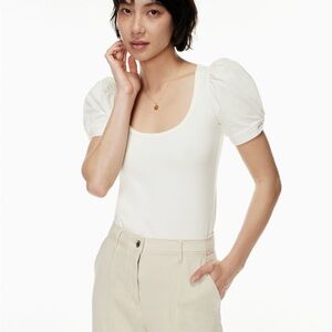 ARITIZA wilfred awe square neck puffed sleeve shirt white